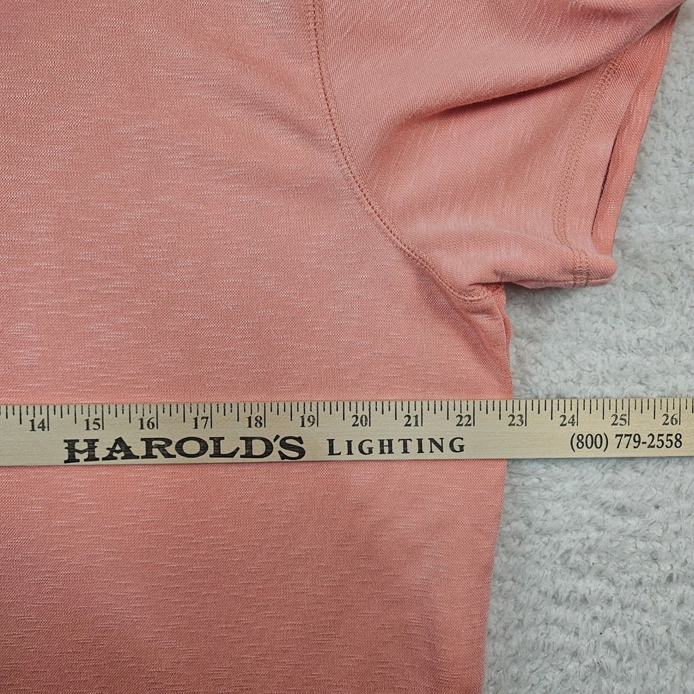 Eddie Bauer Mens XL Active Polo Shirt Coral Pink Short Sleeve Modal Blend Slub - Picture 3 of 8